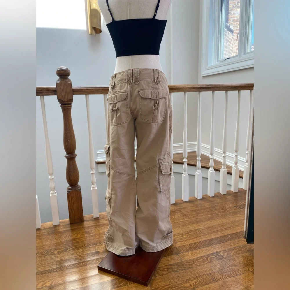 Abercrombie & Fitch Vintage 90’s low rise khaki Cargo Pants rare - Picture 4 of 8